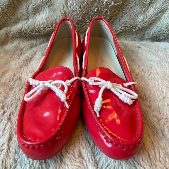 Cole HAAN Grant LT Marquis Pink Women’s 5.5 Preppy Patent Leather Loafers - Picture 5 of 8